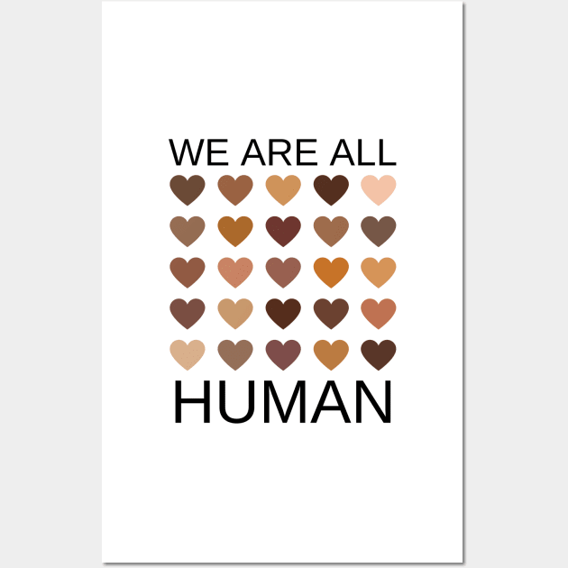 We are all human melanin hearts Wall Art by AllPrintsAndArt